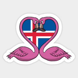 Flamingo Iceland Sticker